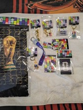 10 Piece Lot Fifa World Cup Pins Keychains Sc...