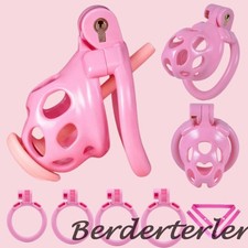 Sissy Hollow Breathable Chastity Cage Male CB Lock with Tube Anti Escape for Men