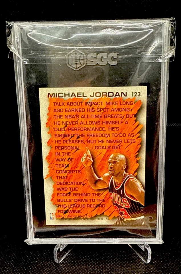 MICHAEL JORDAN 1996 Fleer 123 Hardwood Leader Hall of Fame HOF SGC 9.5 - Image 2 of 2