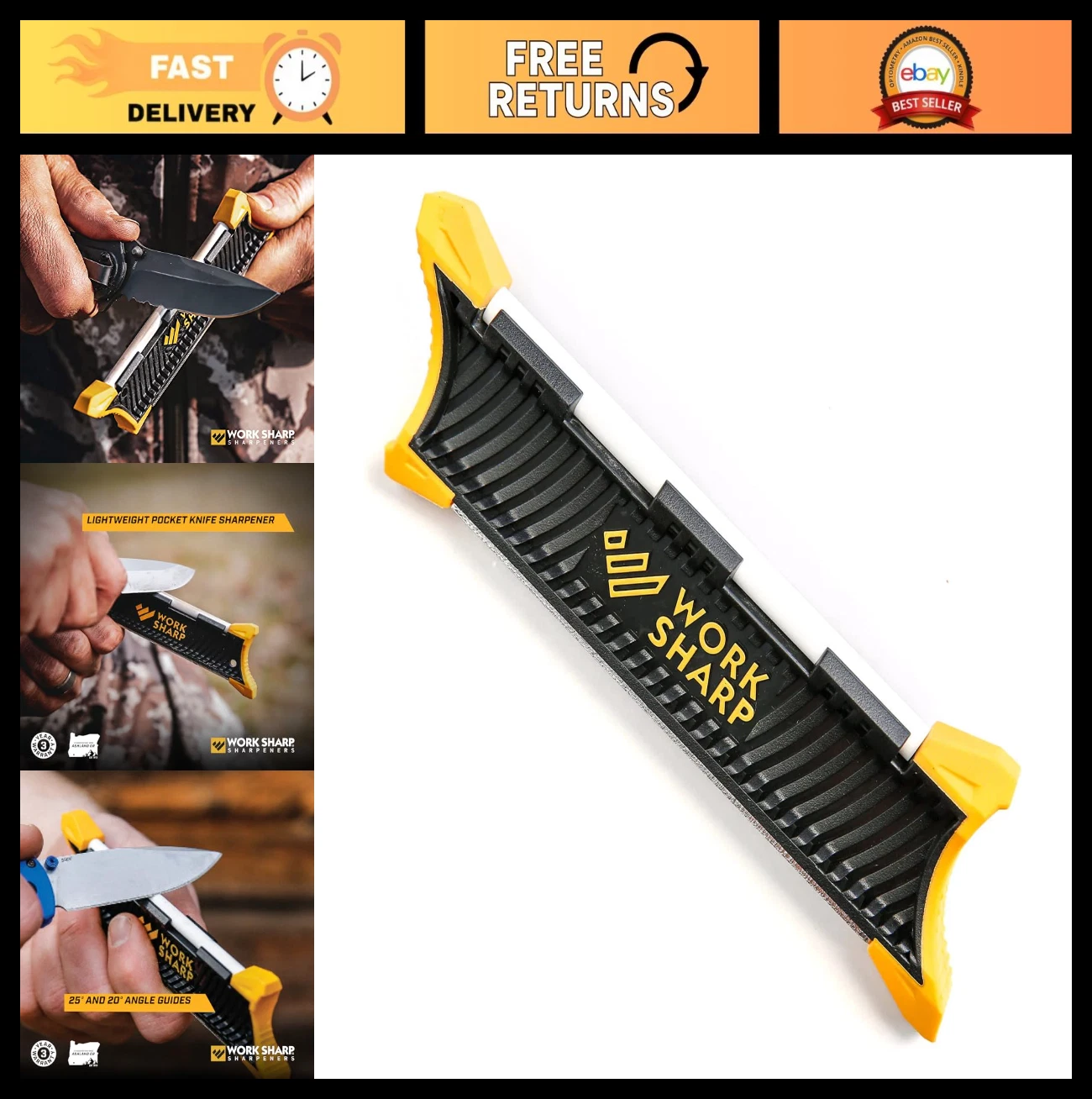 Portable Pocket Knife Sharpener for Hunting, Fishing & Outdoor Use - Compact & D