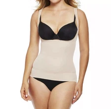 Naomi & Nicole Womens Shapewear Tank Camisole Size M Open Bust Nude 7921