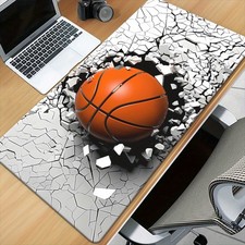 40 90cm Basketball-Themed Gaming Mouse Pad  Keyboard Mat - Realistic 3D Basketb