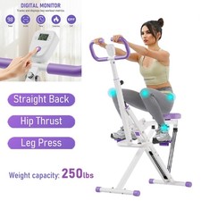 2 in 1 Squat Rowing Machine, Easy Setup and Foldable Exercise Equipment