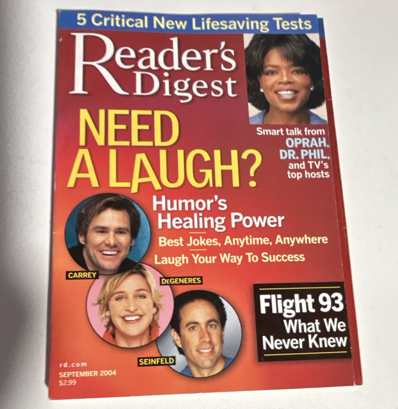 Reader's Digest Illustrated Magazine Sept 2004 "Need a Laugh?" Humor/Health