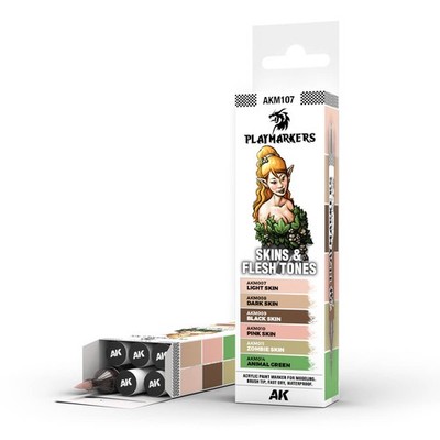 AK Interactive Skins & Flesh Tones Playmarker 6 Marker Set AKM107