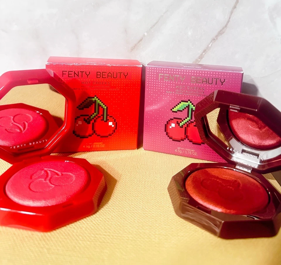 2 Limited Edition Fenty Hot Cheeks Velour Blushlighter Cherry Pop  Cherry Pie’d - Image 2 of 4