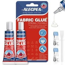 Permanent Fabric Glue Washable, 2-Pack Liquid Stitch for Clothing, Professional