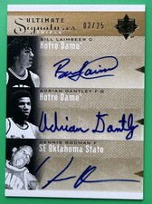 2010 Ultimate Signatures Triple Gold Auto #2/25 Dennis Rodman Laimbeer Dantley