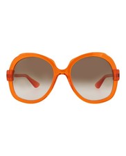 Gucci Womens Round/Oval Orange Orange Brown Fashion Designer Eyewear