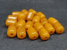 CUENTAS DE BAQUELITA CATALINA FENÓLICA MIEL ÁMBAR VINTAGE 61g 20PCS PROBADAS SIMICROMA
