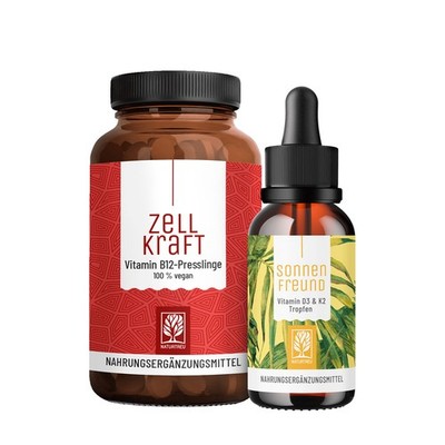 Vitamin D3 K2 Vitamin B12 Sonnenfreund Zellkraft Alltagskraft Paket NATURTREU 
