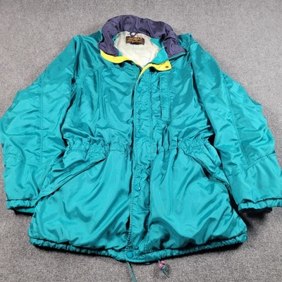 Vintage Eddie Bauer Jacket Mens XL Green Gore-Tex Hooded Ski Waterproof 90s