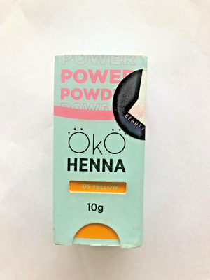 OKO Henna Powder 10 g For Eyebrows Yellow New (box is slightly discolored)