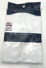 Vtg KnightsBridge 10 PACK Men's Handkerchiefs White Cotton/Poly Kmart SEALED