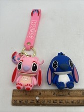 Angel Stitch Rubber Metal Keychain Disney Lilo Stitch