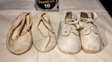 Two Pairs Vintage Leather Baby Shoes, late 1930's and late 1950's
