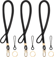 Segus SchlüSselband Schwarz, 3 StüCk SchlüSselband Mit Karabiner, Lanyard MäDche