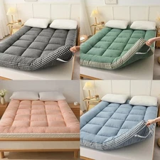 Soft Thick Mattress Pad Quilted Fitted Pillow Top Mattress Topper Cover