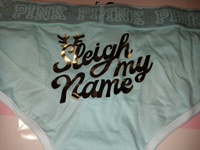 Vs Pink logo hipster Panty BRAND NEW SIZE small mint graphics 