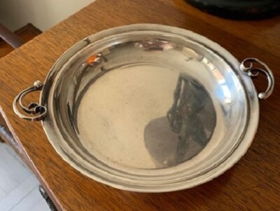 VINTAGE ART DECO DESIGN SILVER PLATE SERVING DISH MADE IN DENMARK