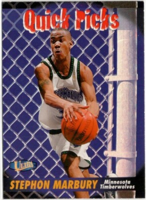 1997-98 Fleer Ultra Quick Picks Stephon Marbury Insert Card #1QP