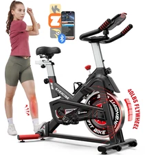 Indoor Cycling Bike Exercise Bike Bluetooth Stationary Bike Heavy-Duty Flywheel