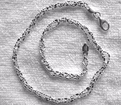  Italienische Sterlingsilber Halskette 0,925 - 3 Stränge geflochten - 16 Zoll 18 Zoll oder 20 Zoll