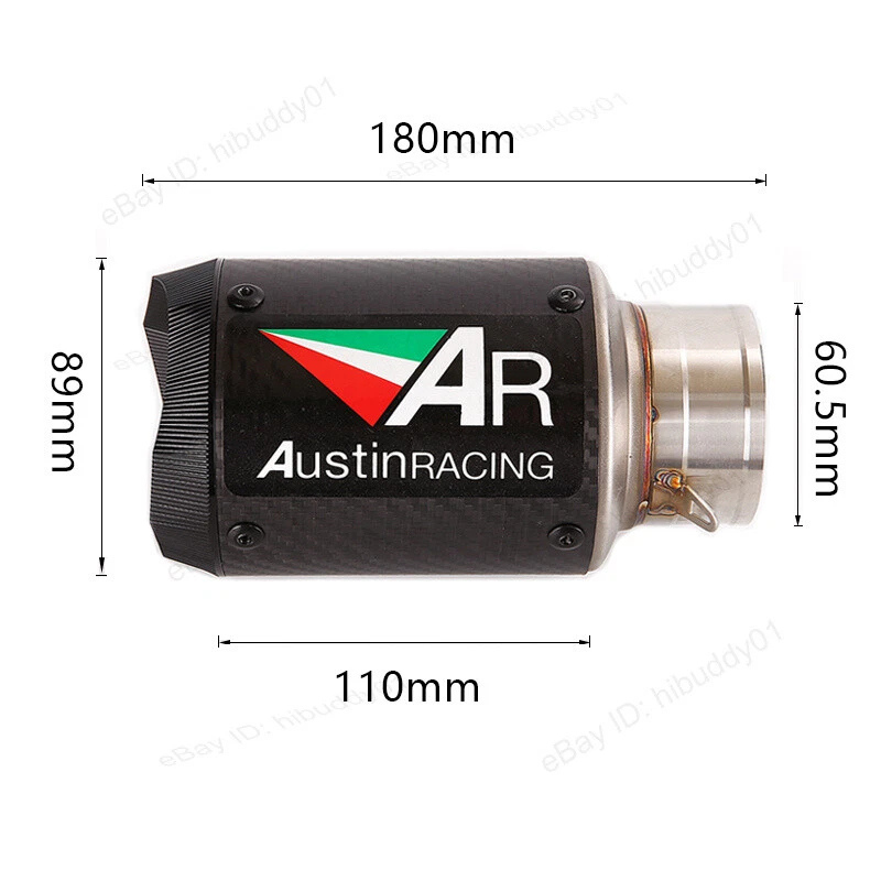 Silenciadores silenciadores fibra carbono tubo escape 61 mm para Yamaha YZF R1 R1M 2015-2025 Foto 4 de 4