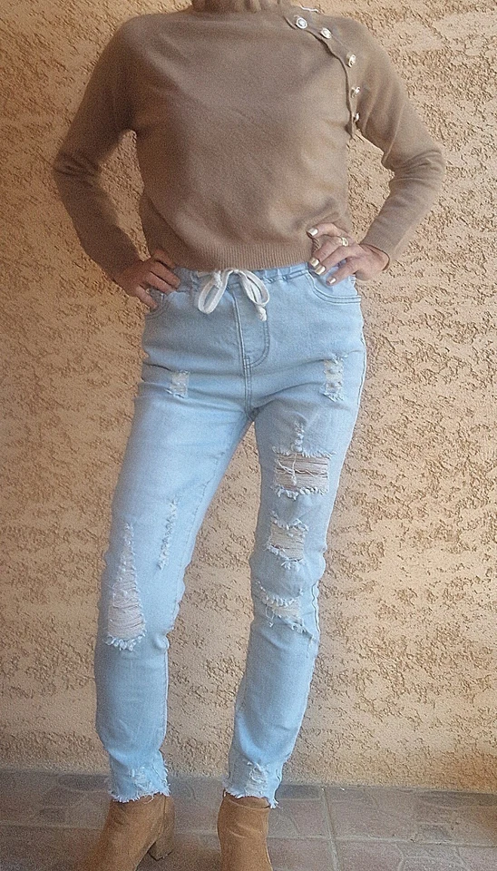 Jegging Destroy taille haute - Photo 1/4