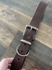 TN Handcrafted In Full Leather Brown Leather Belt  Size 40 Made In New Zealand