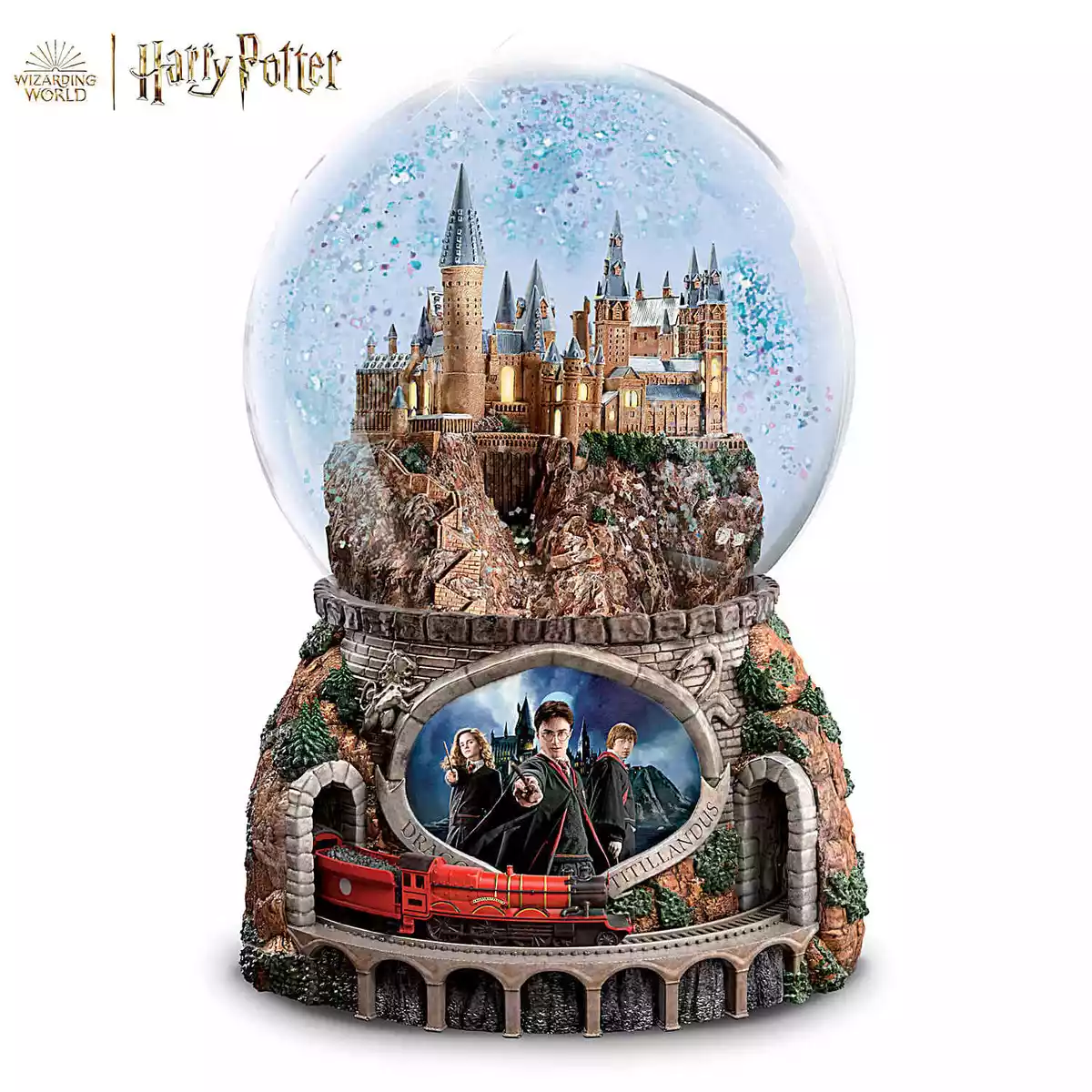 Bradford Exchange Harry Potter Hogwarts Glitter Snow Globe