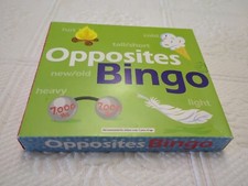 Opposites Bingo Game Vintage Student Playing Cards Used Missing Some Cards