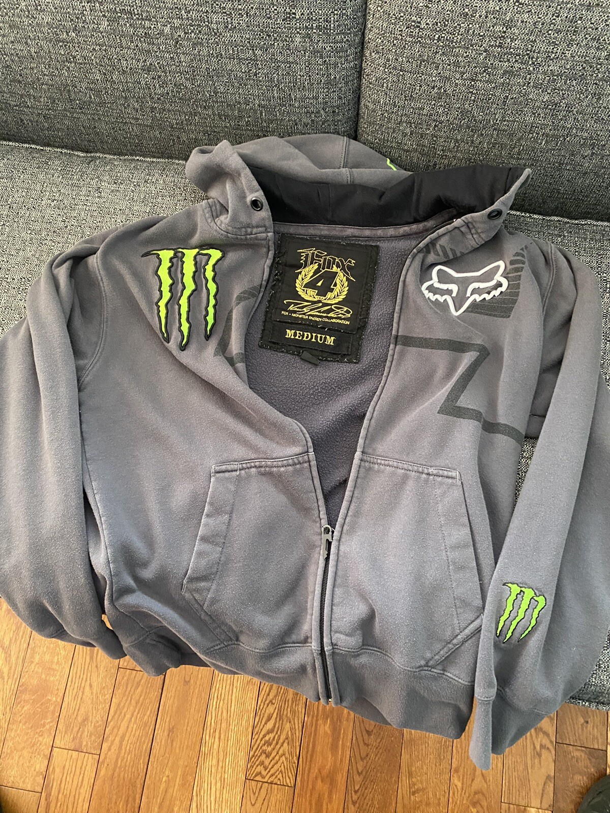 Fox Racing Monster Energy Motocross M4 Ricky Carmichael Zip Hoodie Size