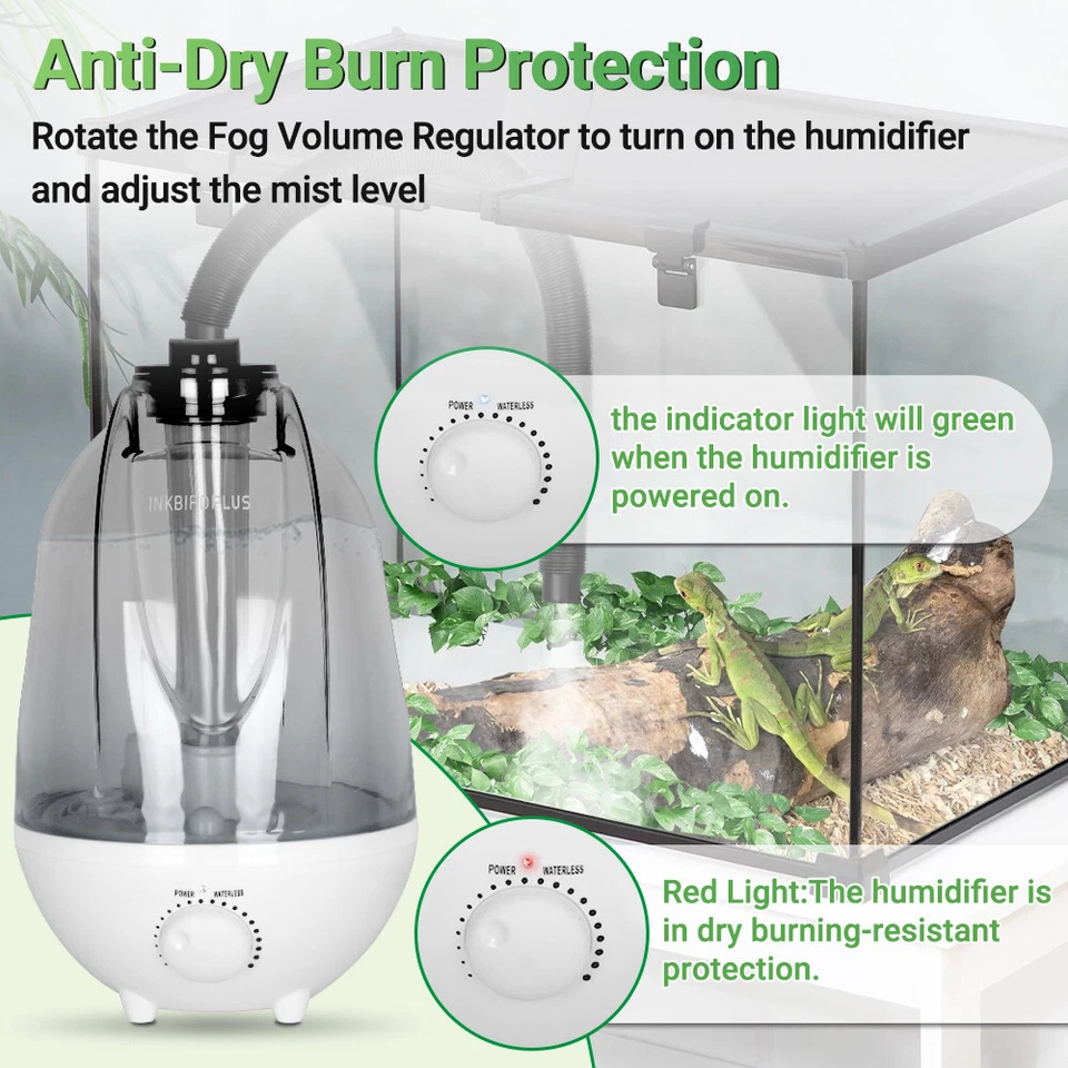 Reptile Humidifiers Fogger Mist 4L Large Tank Amphibians Terrarium Extended Hose - Image 3 of 4