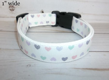 Pastel Hearts Terri's Dog Collar handmade Valentine's Day pink mint purple girl