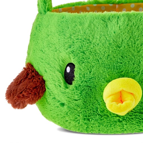 GREEN MALLARD JUMBO SIZE 21" Plush Fluffy Easter Bunny Basket W/ Handle! - NEW! - Bild 4 von 5