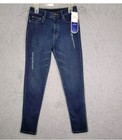 NWT Diane Gilman DG2 Womens 4 (27x29.5) Dark Wash Skinny Jeans Denim Distress — photo 1
