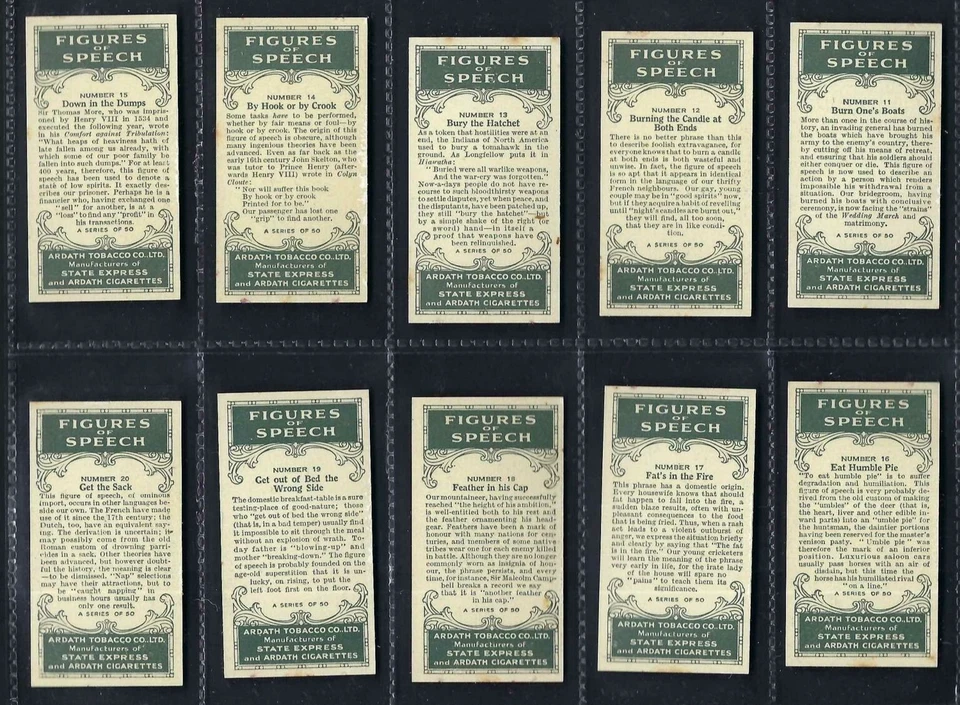 ARDATH - FIGURES OF SPEECH - FULL SET OF 50 CARDS - Image 4 of 4