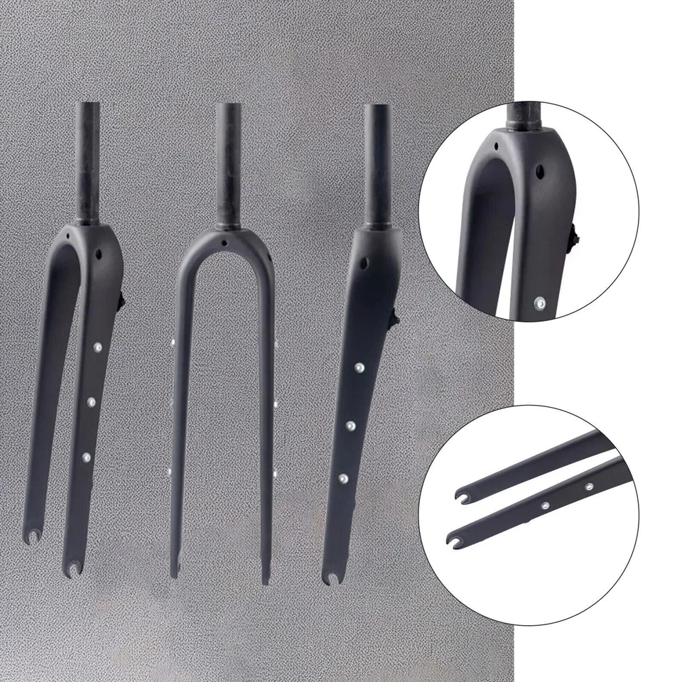 700C Carbon fiber 1 1/8 road Gravel bike wide tire Fork Flat Mount Quick release - Image 3 of 4