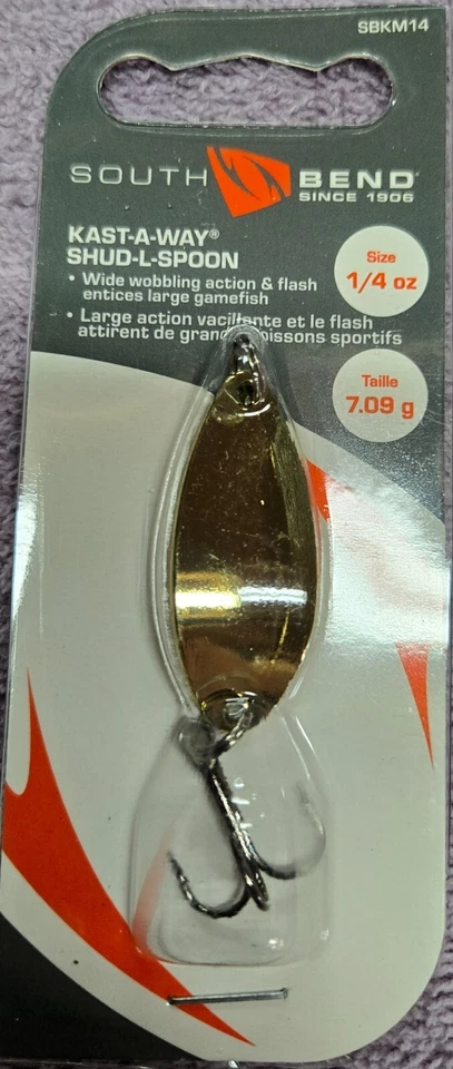 Paquete de 24 cucharas South Bend Kast A Way Shud-L 1/4 oz oro SBKM14-GLD, NUEVAS Foto 2 de 3