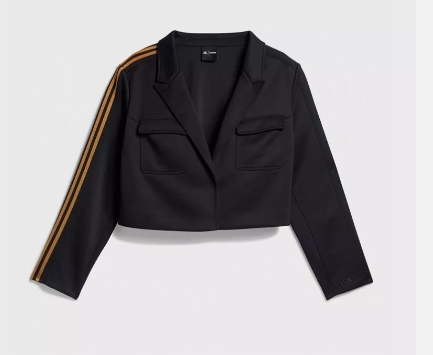 NWT - Adidas x IVY PARK Womens Cropped Black Suit Blazer Jacket