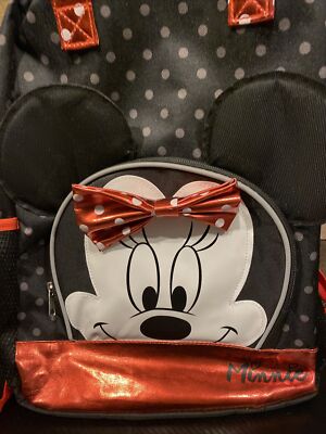 Disney Mickey & Minnie Mouse Mini Backpack with 3D Ears Black White Red Amazon.com | Minnie Mouse Backpack for Girls, Kids - Bundle  main image 2