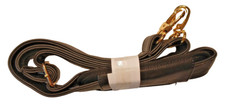 Black Faux Leather Luggage Replacement Adjustable Shoulder Strap Gold Hardware