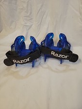 RAZOR JETTS DLX HEEL WHEEL HEELYS ADJUSTABLE STRAP TO SHOE SKATES BLUE LIGHT UP