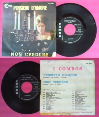 LP 45 7'' I COMBOS Pensiero d'amore Non credere 1969 italy COMBO no cd mc dvd