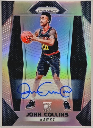 2017-18 Panini Prizm Silver Prizm Autograph Auto #109 John Collins Rookie RC - Picture 3 of 4