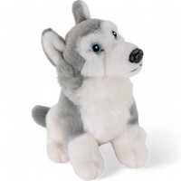 Carl Dick Husky, Grau, Sitzend, Hund, Ca. 16Cm 1672002 Kuscheltier, PlüSchtier