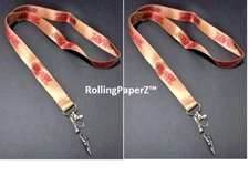 YOU WILL RECEIVE TWO! RAW Rolling papers brand LANYARD KEYCHAINS - "RAWSOME!"
