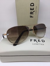 New Authentic FRED Lunettes In Life Sun C2 213 Gold Aviator SUNGLASSES France