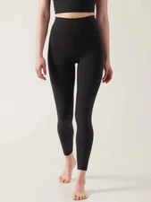 Athleta S SMALL Transcend Tight Leggings Black Barely-there Workout FULL Lth NWT
